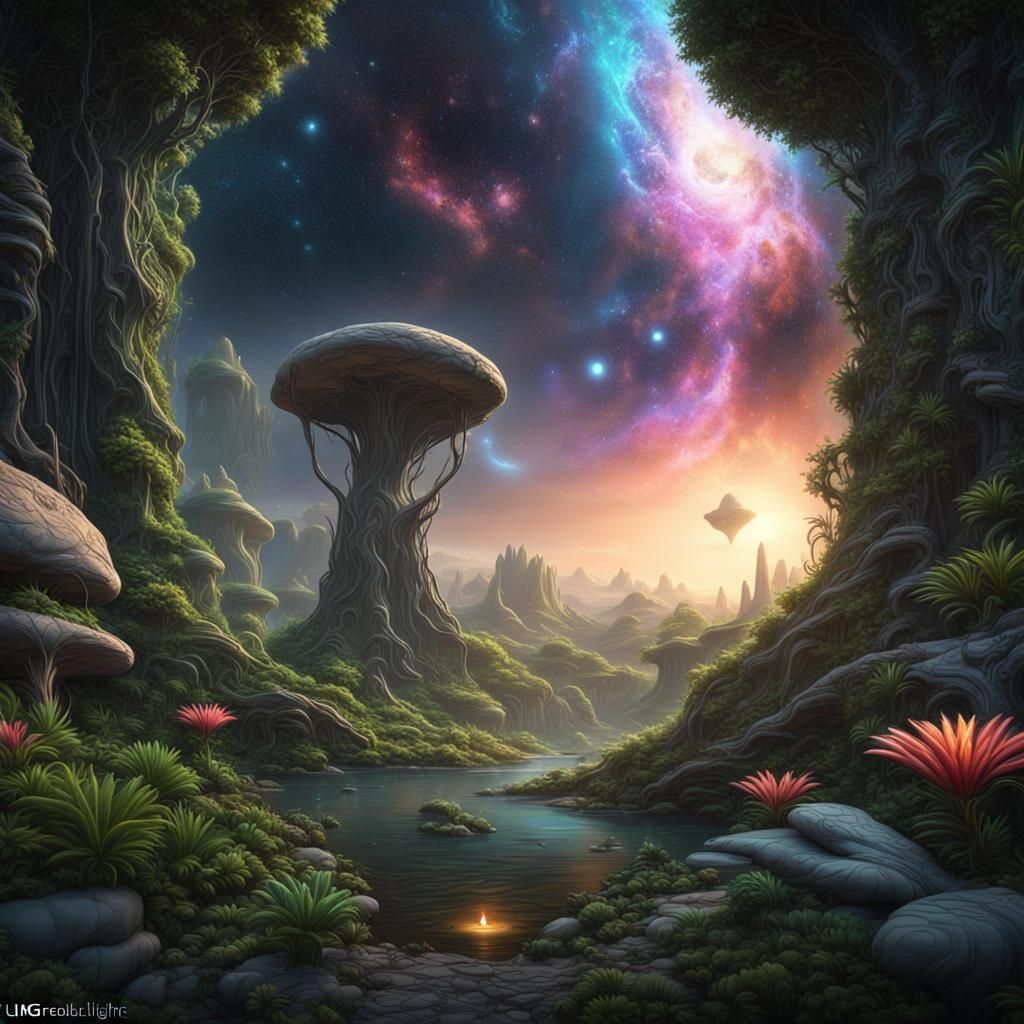 Alien Portal to a Galaxy, Hyperdetailed Concept Art