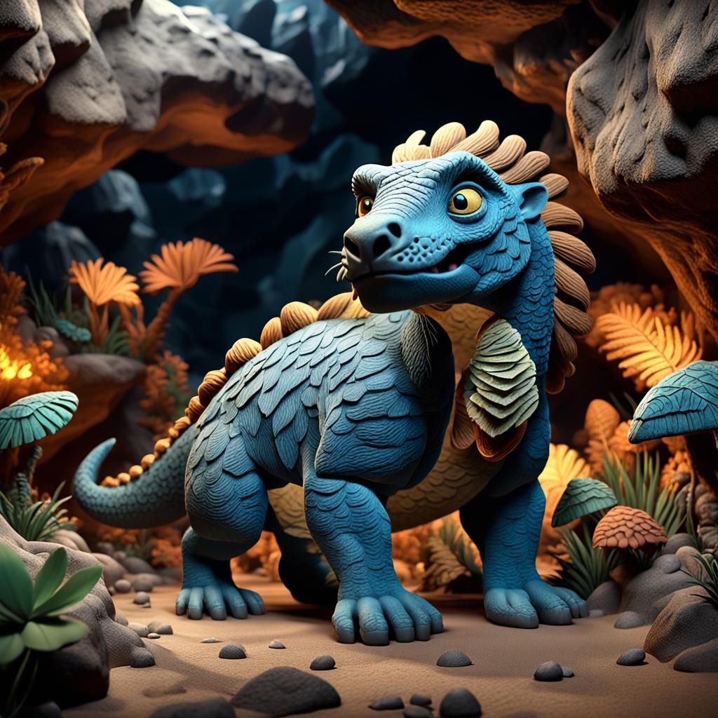 prehistoric cave claymation animal