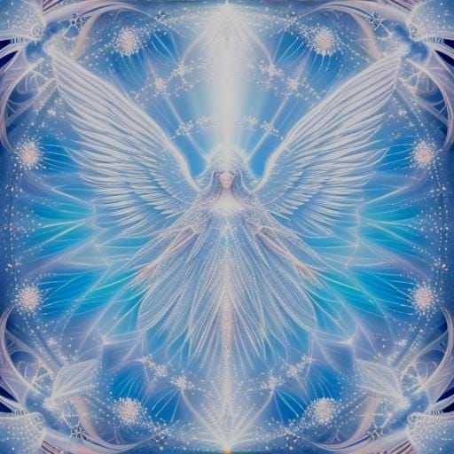 Luminous Angel with Lace, Pearls, and Diamonds