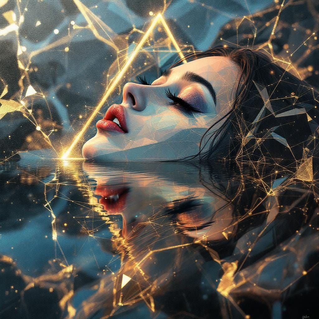 Dramatic Liquid Anime Girl in Soft Painting Style