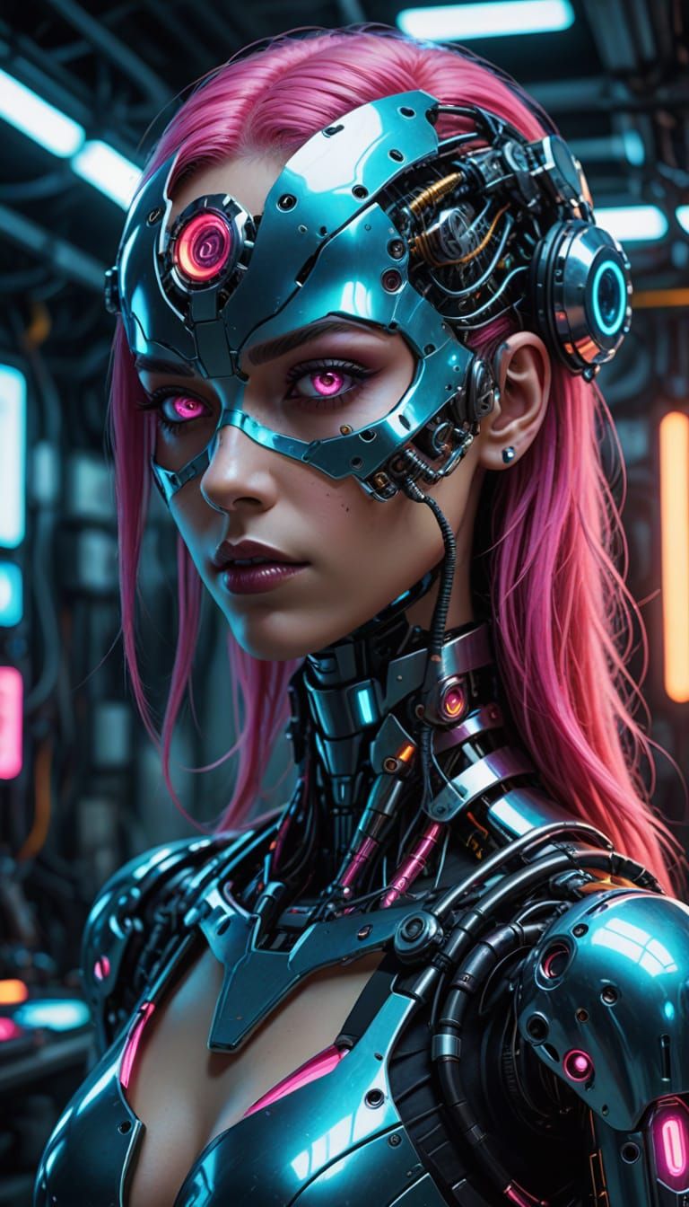 Cyberpunk Futurist Anime Art in Vibrant Hues