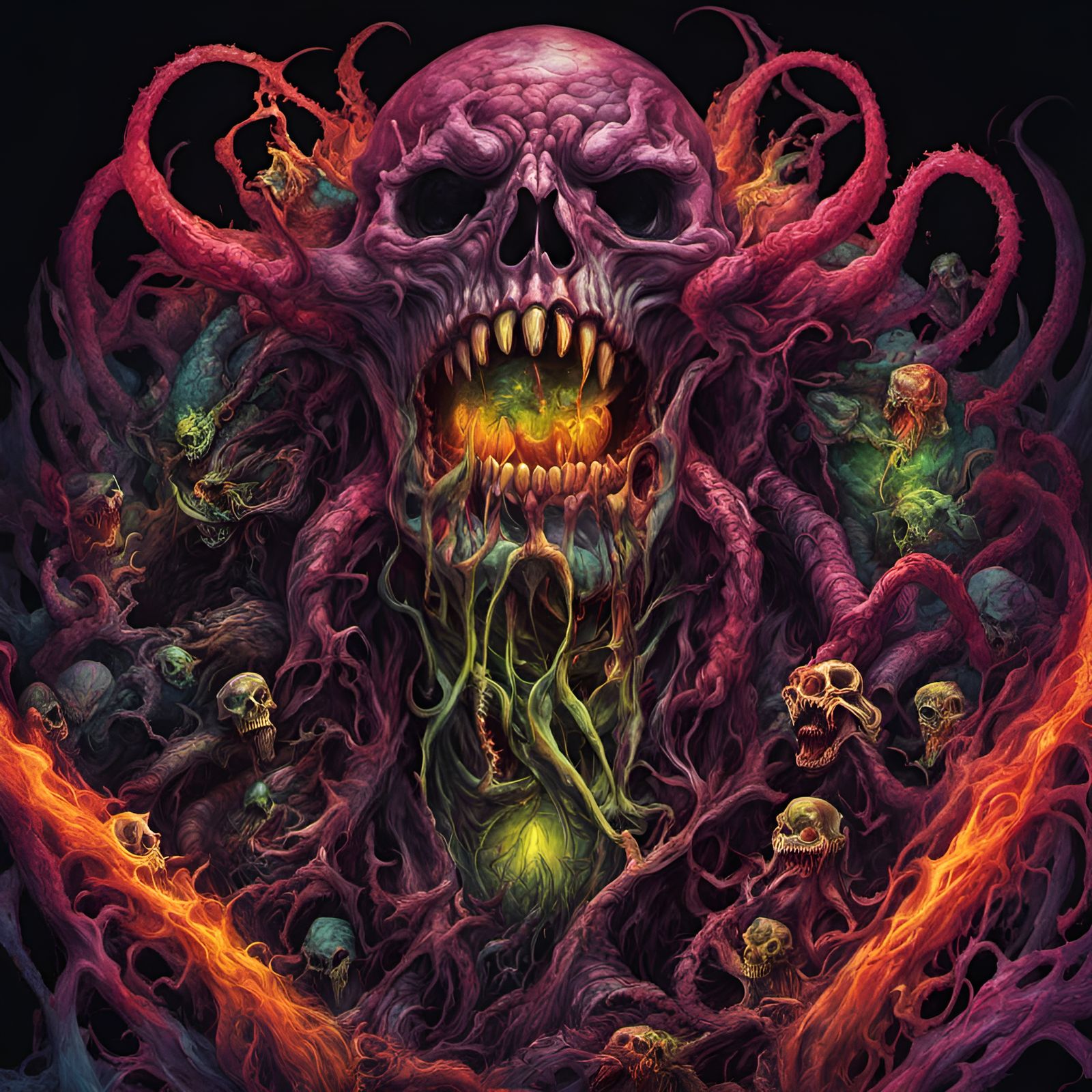 Nightmarish Skeletal Hecatoncheires of Agitated Magic