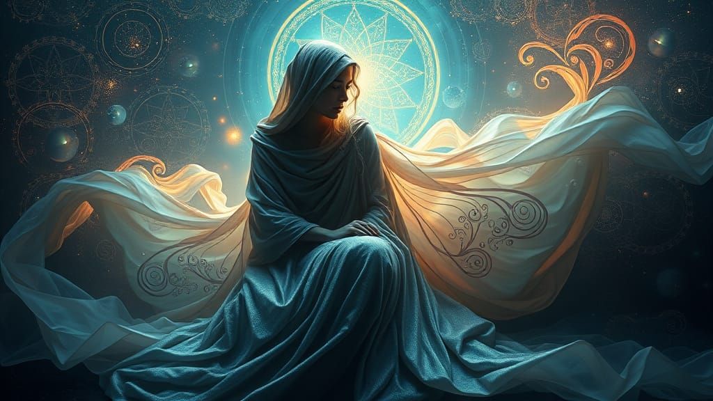 Enigmatic Figure in a Cosmic Tapestry