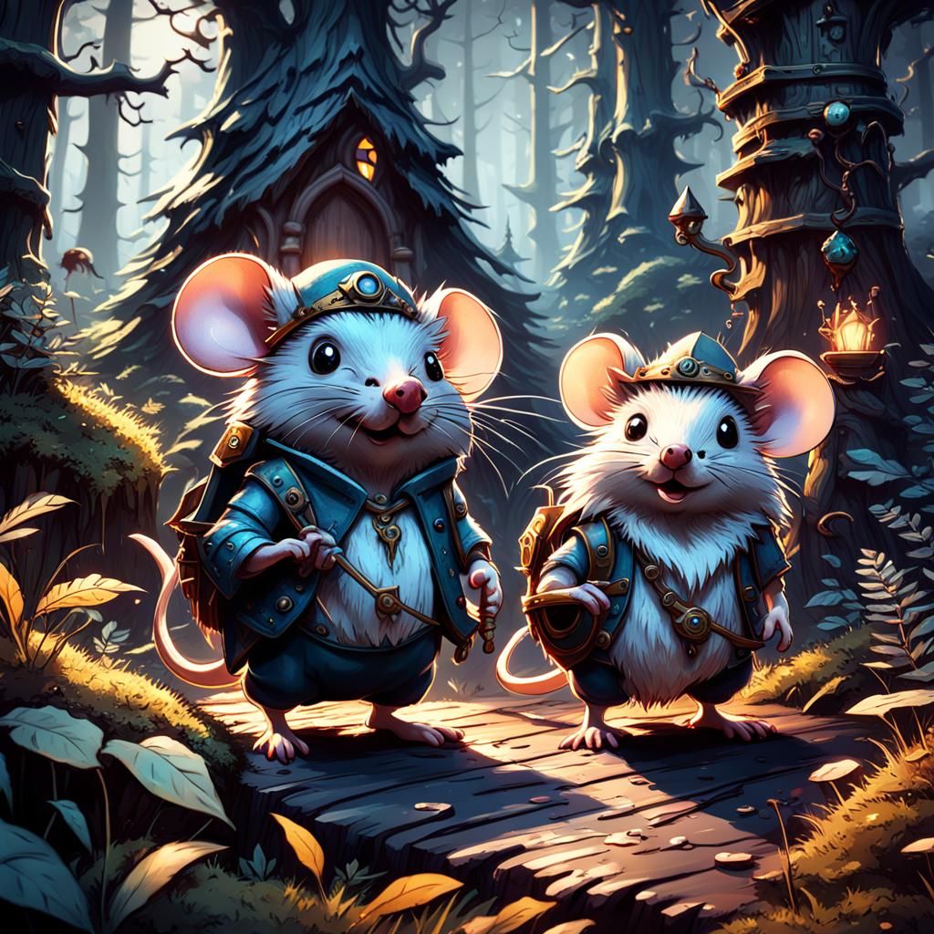 Mouse and Hedgehog Quest in Dark Forest