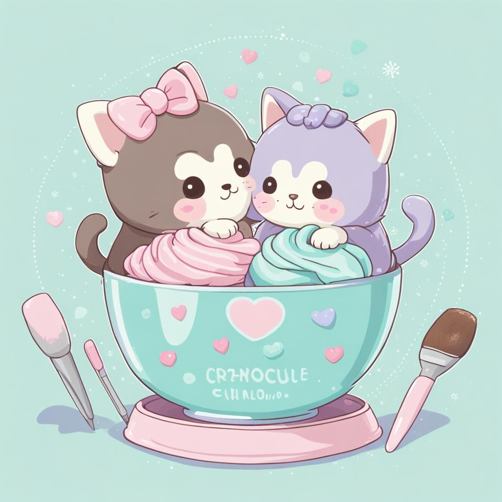 Kawaii Characters in Pastel Wonderland