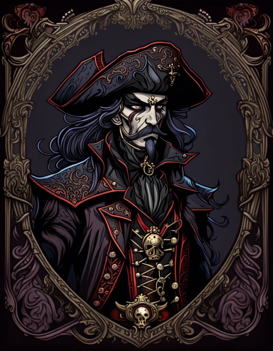 Art Nouveau Gothic Vampire Pirate Captain