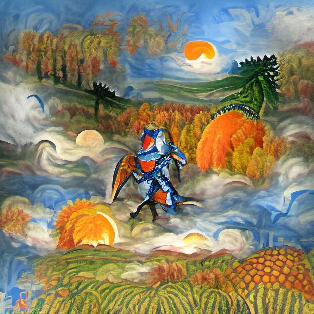 Alien Bird-Man on a Paradise Planet