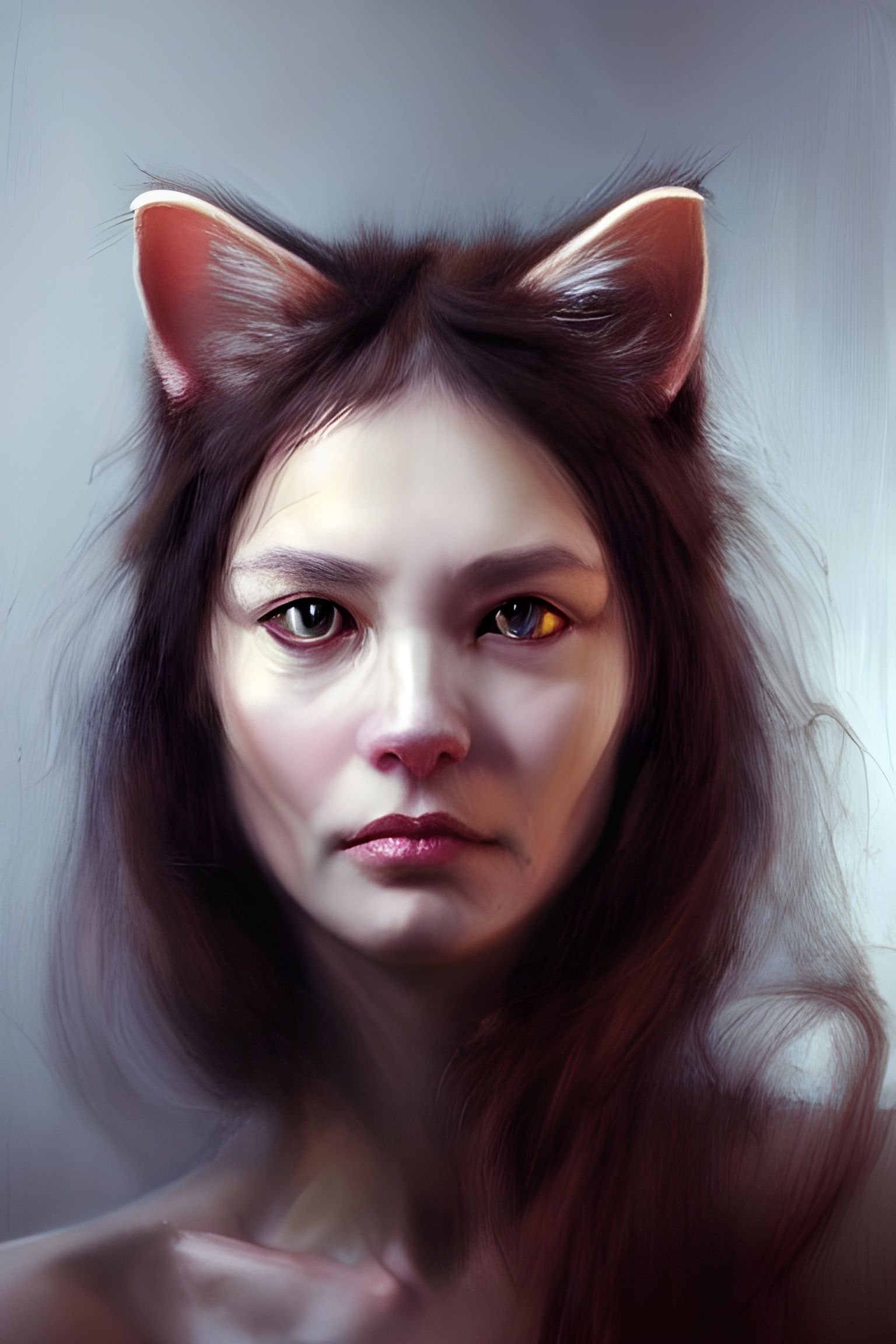 Hyperrealistic Cat Face Fantasy Character Concept