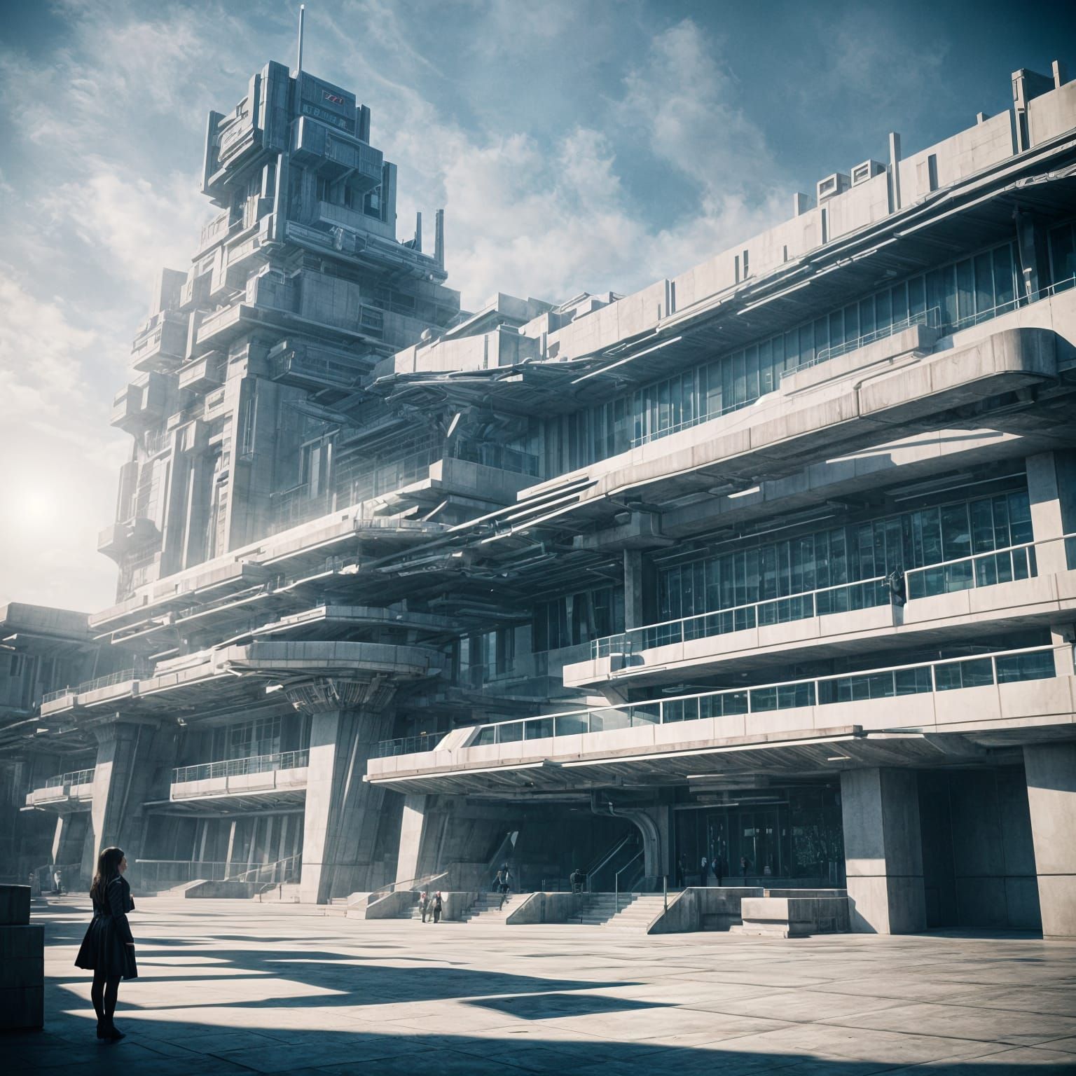 Futuristic College Campus with Cinematic Lighting