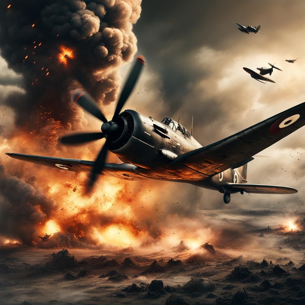 WWII Planes in Raging War: Epic Digital Painting