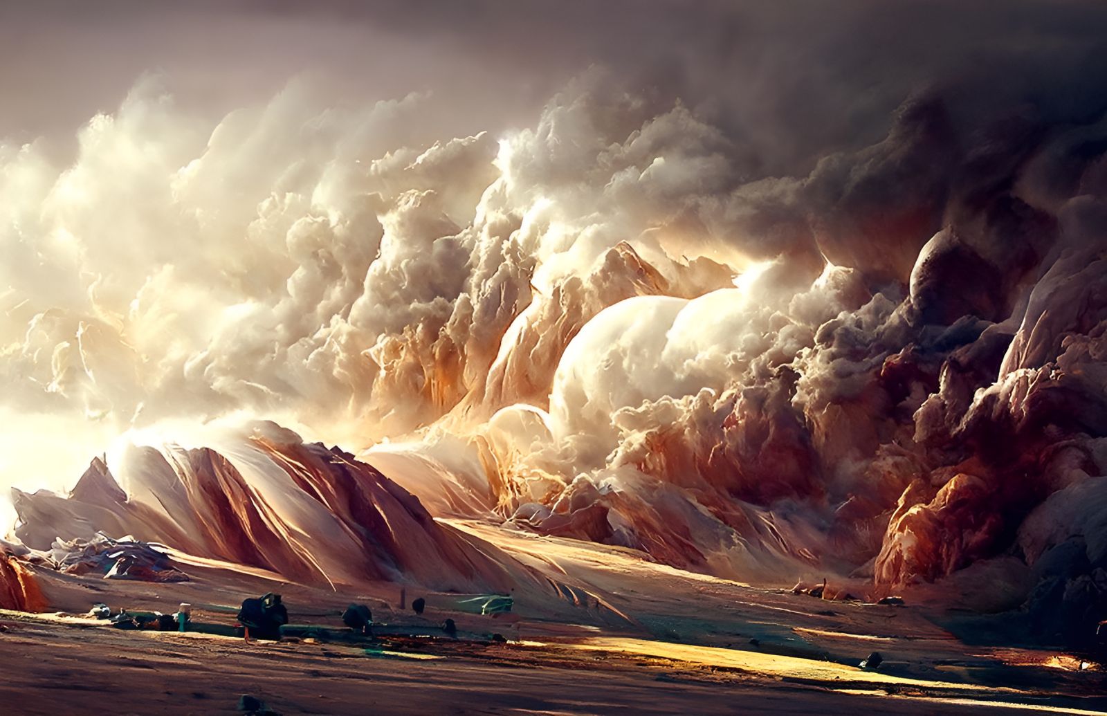 Epic Dust Storm Over Desert Valley