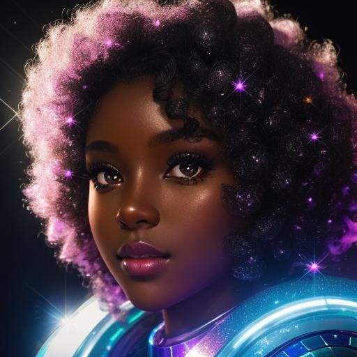 Glamorous Disco Portrait in Sparklecore Style