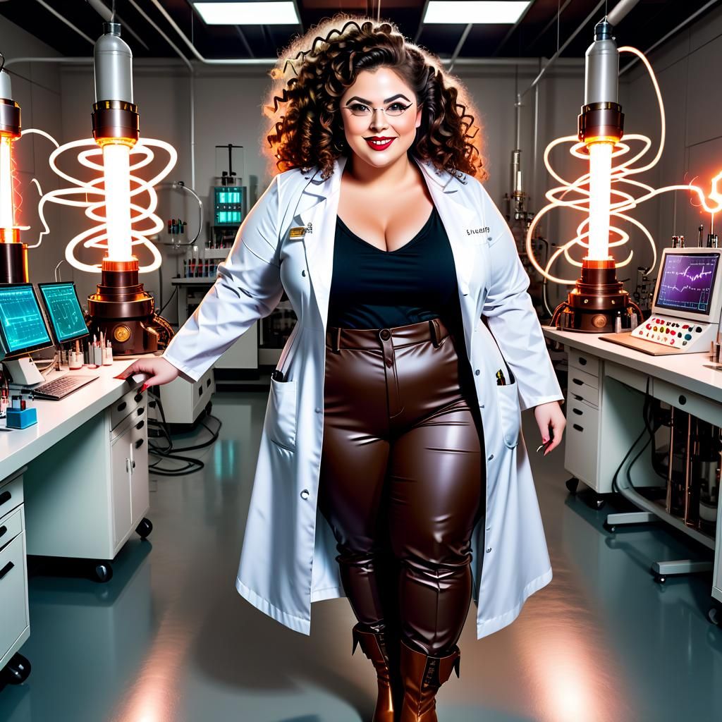 Curvy Mad Scientist in Elaborate Laboratory