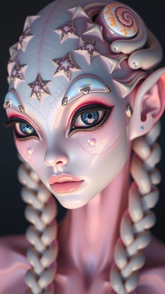 Alien Woman with Opal Braids