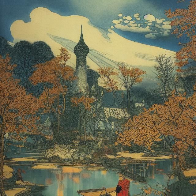 Russian House in Autumn, Unreal Engine Rendering