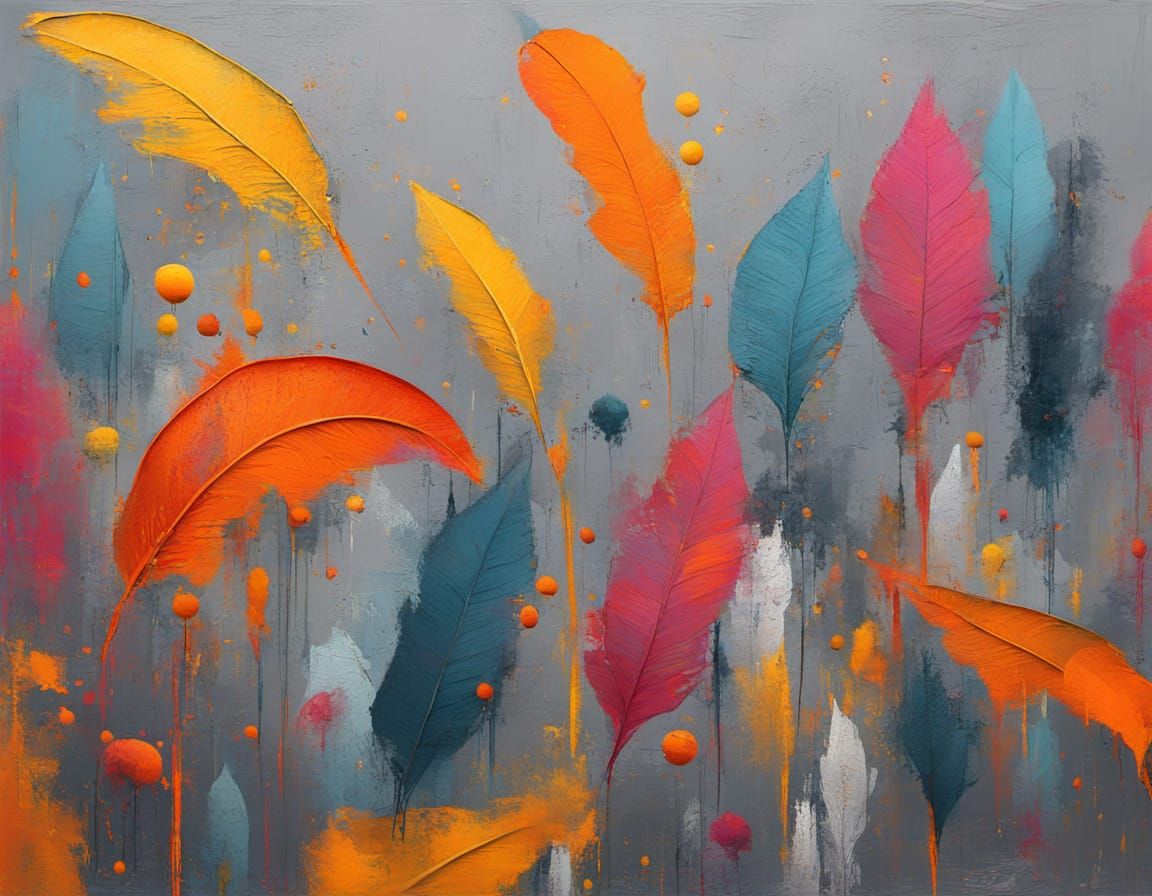 Abstract Surrealism Painting in Cyberpunk Style