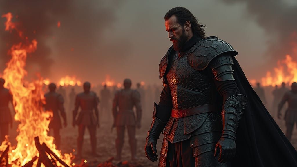 Ruthless Ruler Vlad Reigns Amidst Charred Ruins