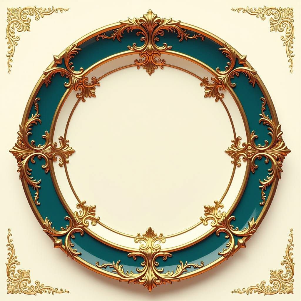 Vintage Show Plate with Golden Accents