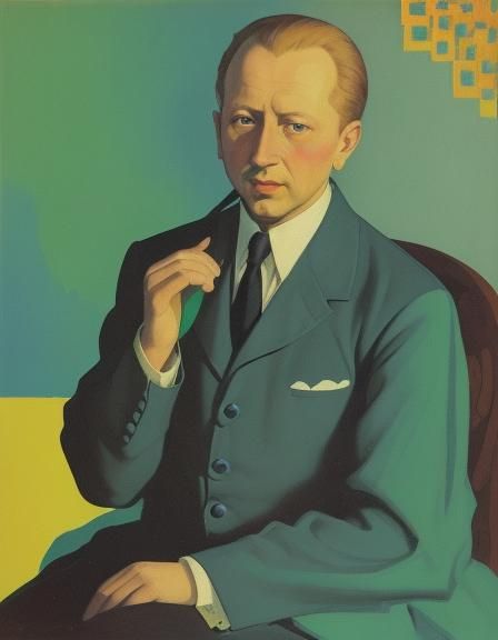 1960s Portrait in Style of Boris Kustodiev