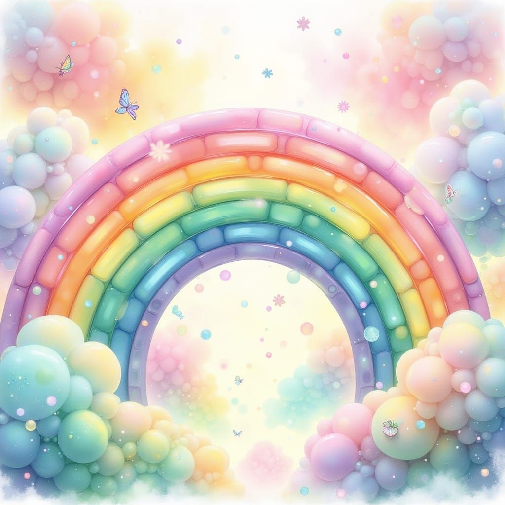 Dreamy Whimsical Rainbow in Pastel Hues