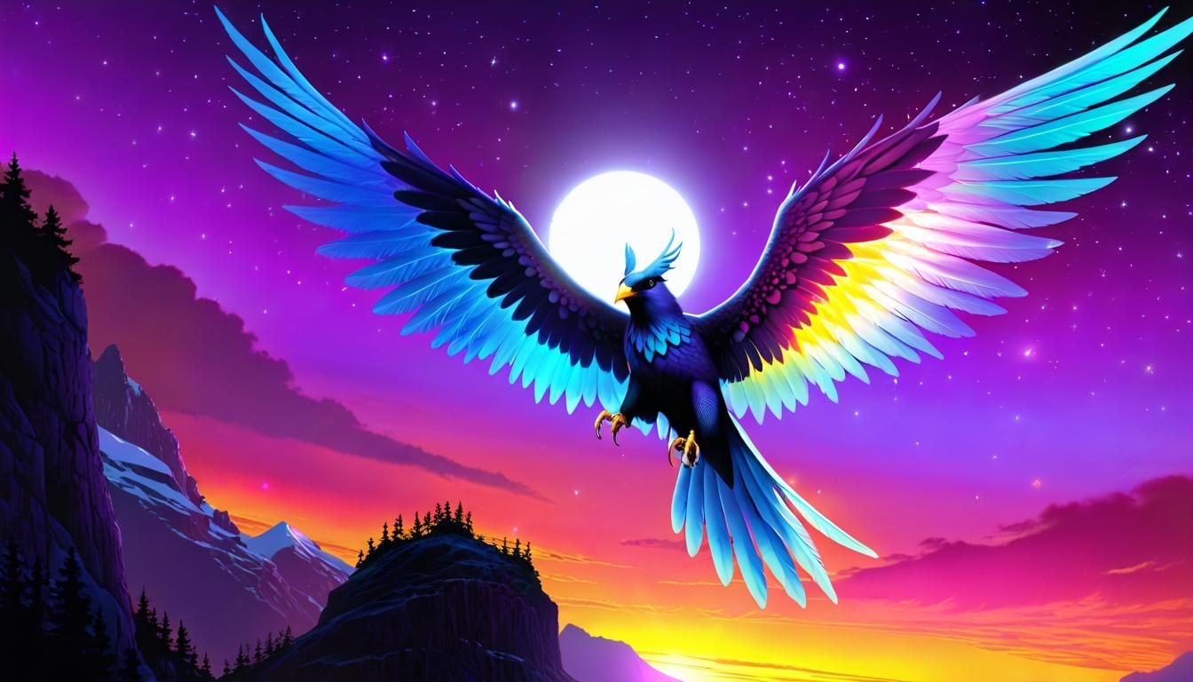 Colorful bird of prey