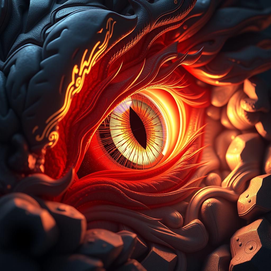 Dragon Eye in Divine World: 3D Anime Art