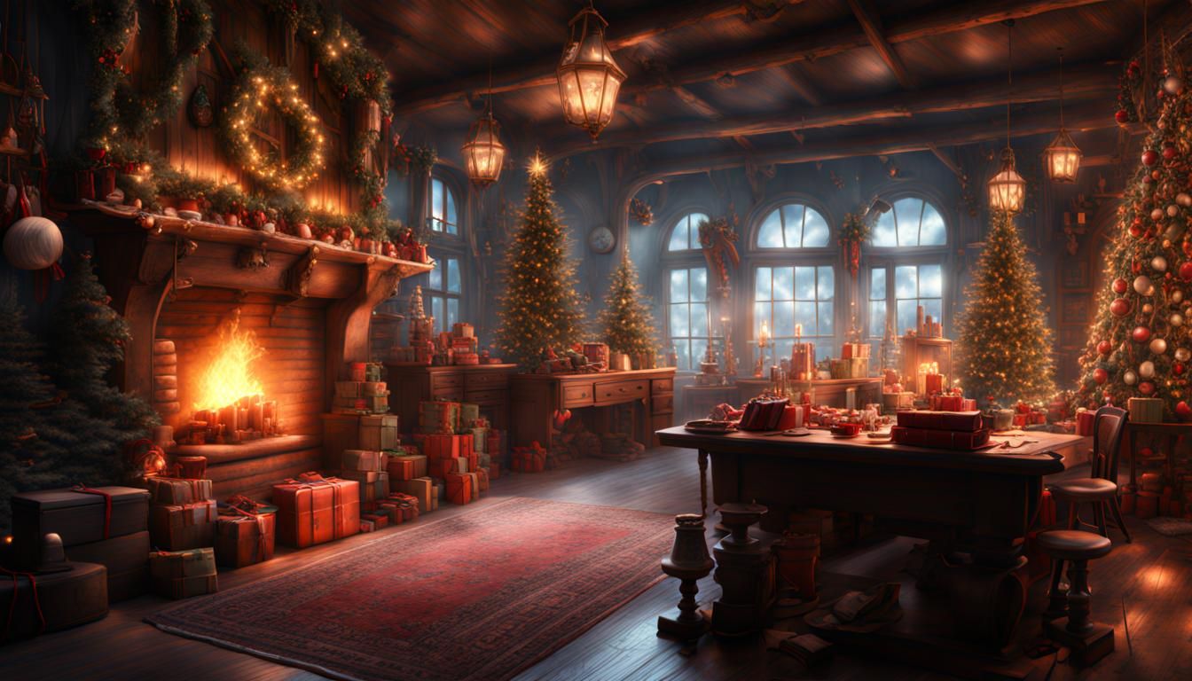 Inside Santa's Workshop: A Digital Matte Painting