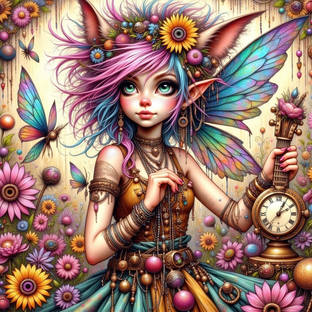 Whimsical Fairy Punk in Vintage Style