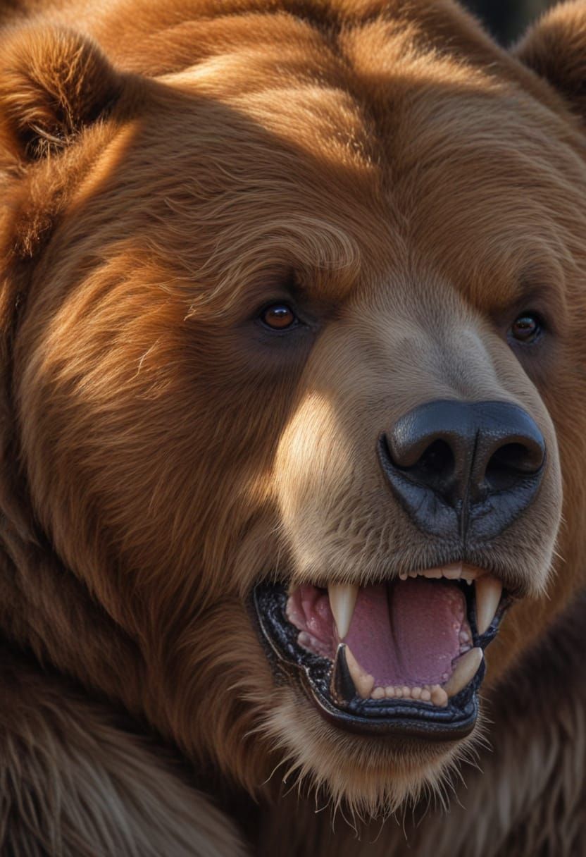 A Massive, Gentle Giant: Brown Kodiak Bear in Portrait