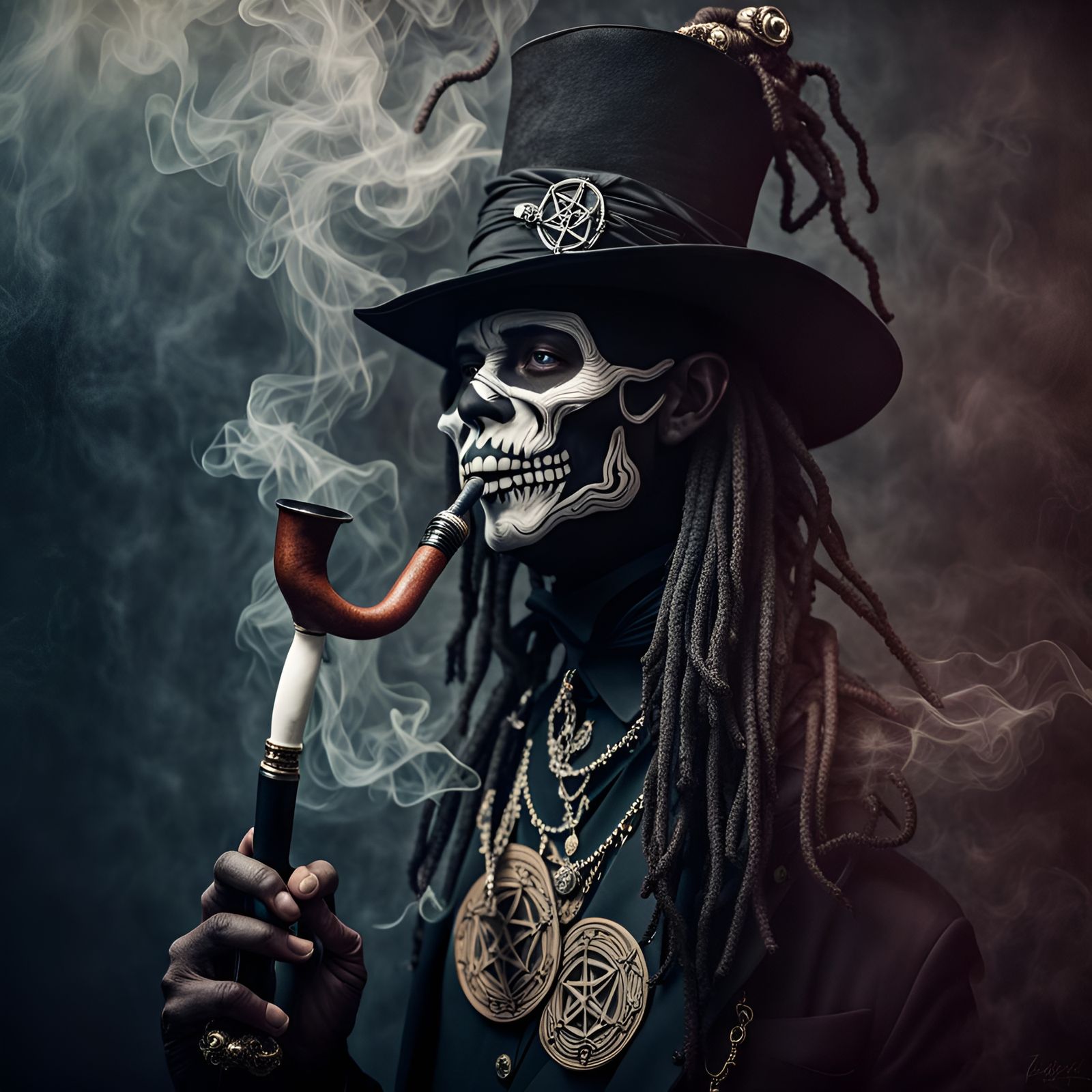 Papa Legba and Baron Samedi with Voodoo Tapestry
