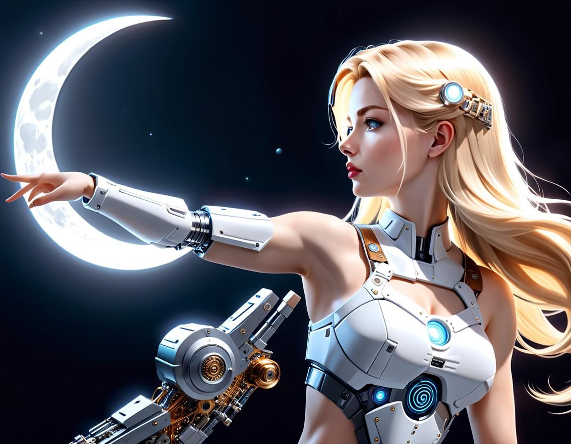 Astral Beauty: Mixed Media Cosmic Illustration