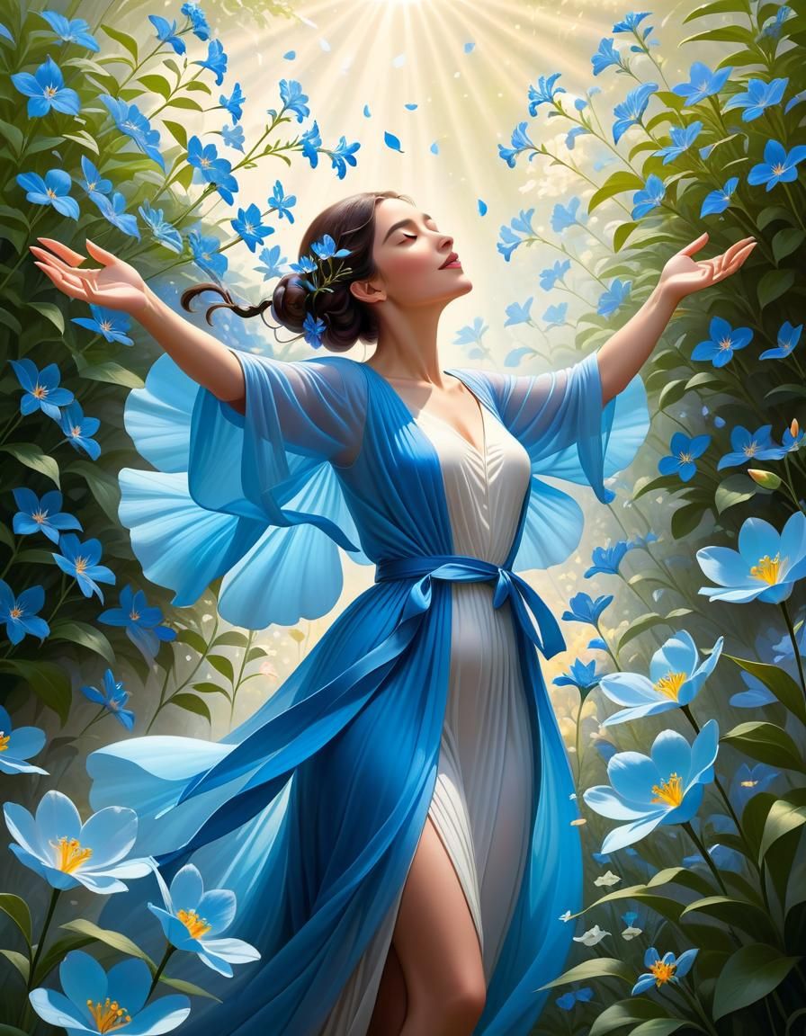 Blind girl in blue. II