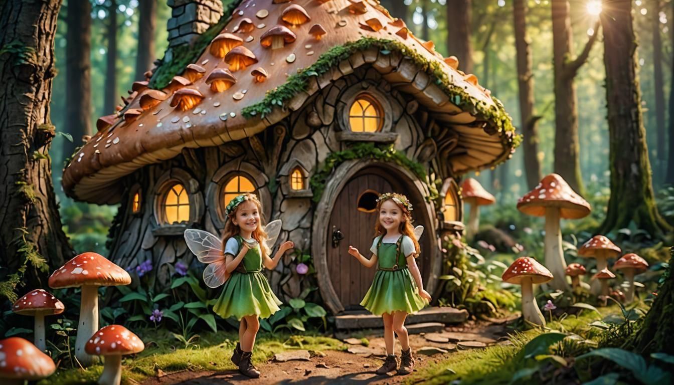Enchanting Fairy Mushroom House in Forest