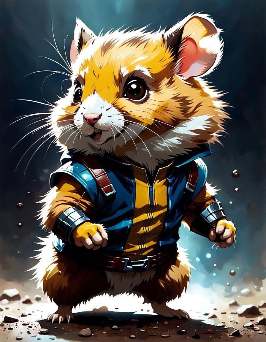 Hamster as Wolverine: Adorable Digital Concept Art
