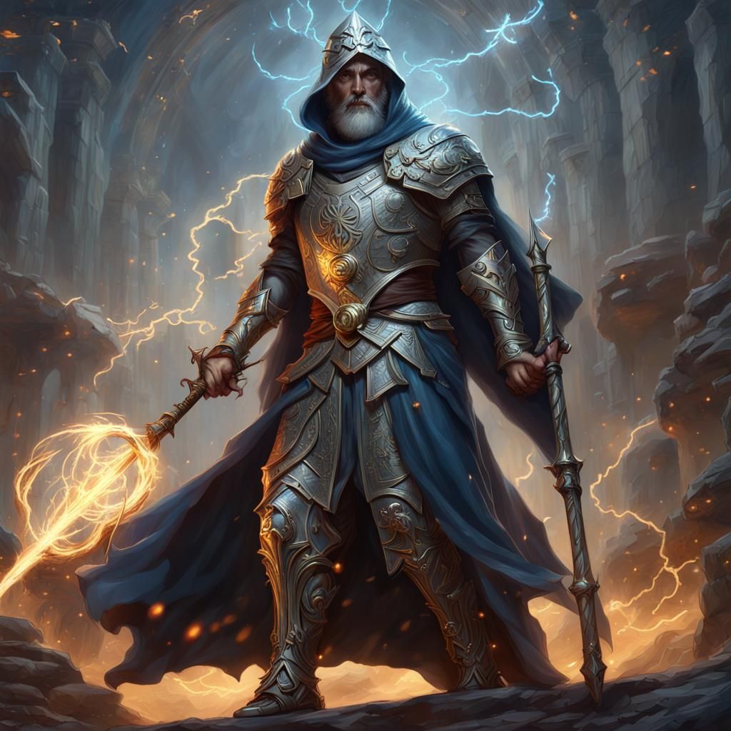 Merlin the Wizard Ready for Battle