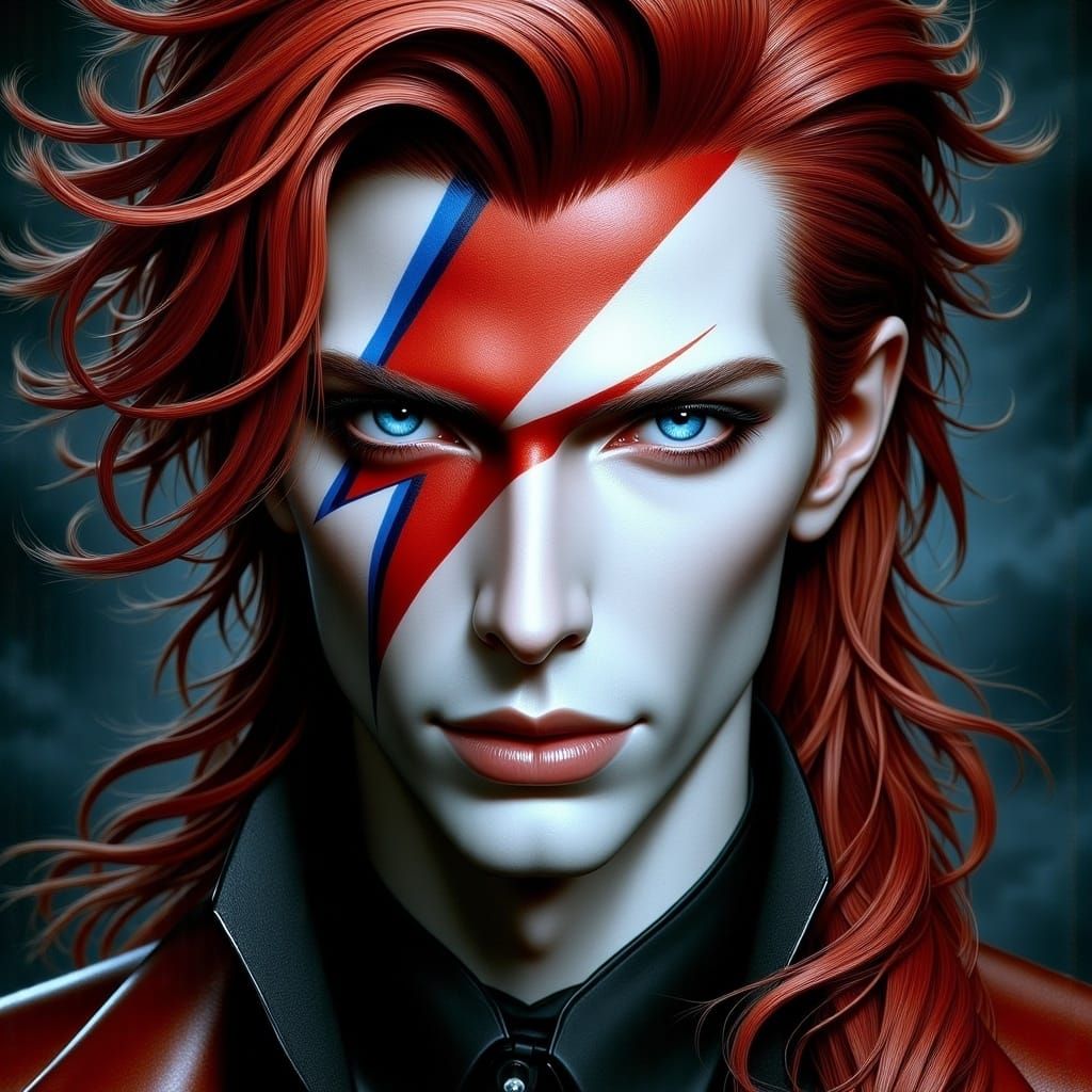 David Bowie Ziggy Stardust Portrait in Digital Art