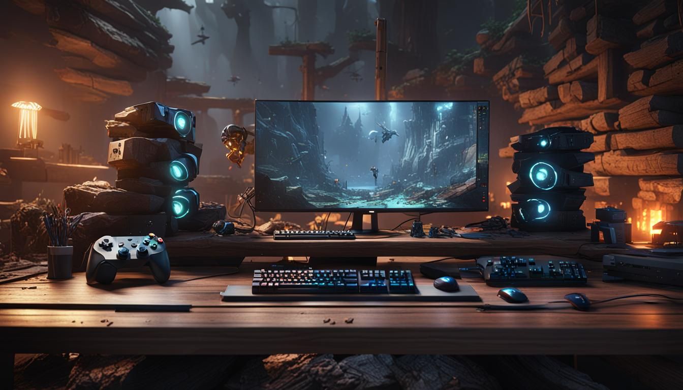 Detailed 3D Render of a Gamer Computer