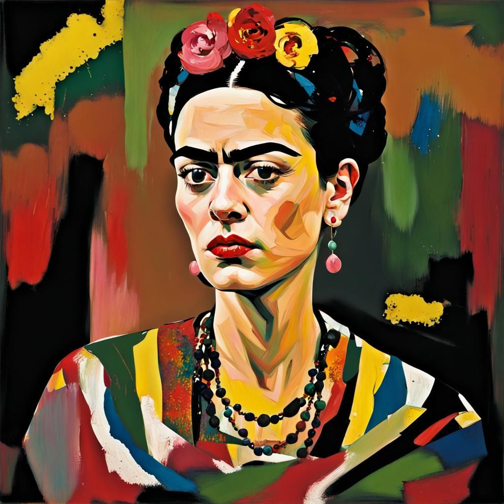 Abstract Portrait in Pollock's Style