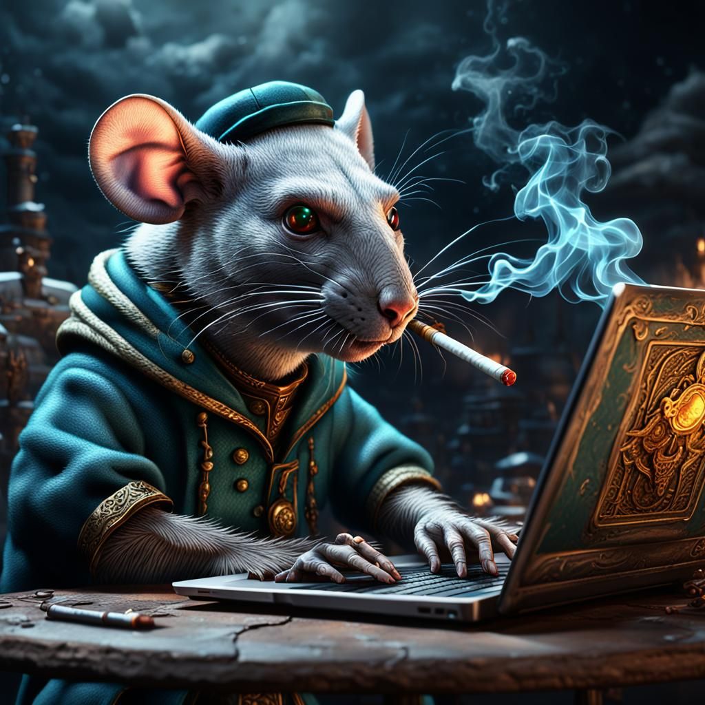 Doomer Rat Scrolls in Detailed Matte Painting