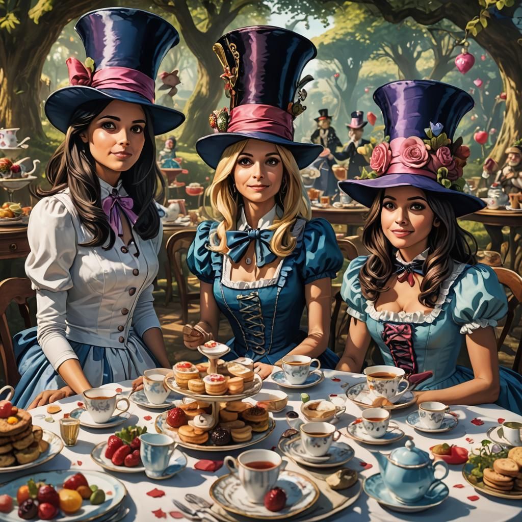 Lucy Verasamy & Trish Stratus in Wonderland: Anime Art