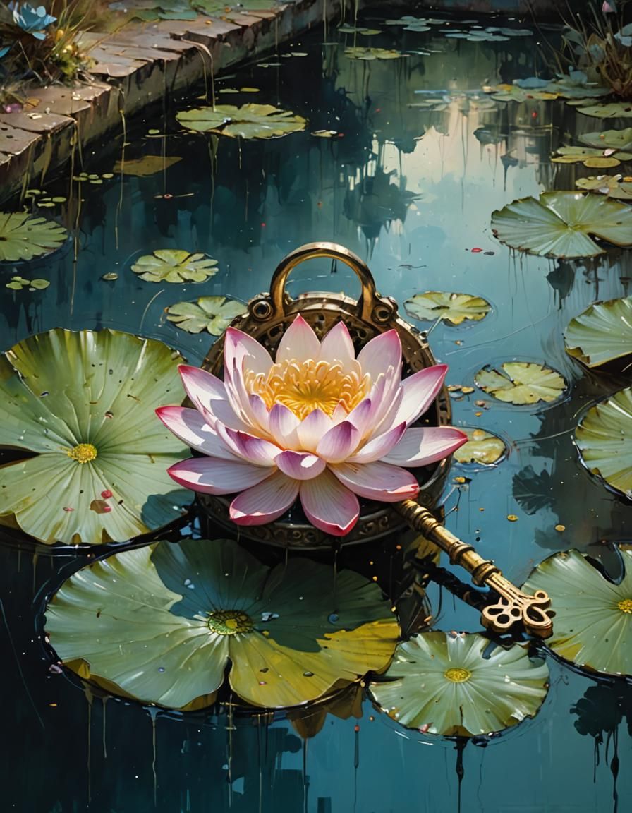 Lotus Key Matte Painting with Dramatic Lighting