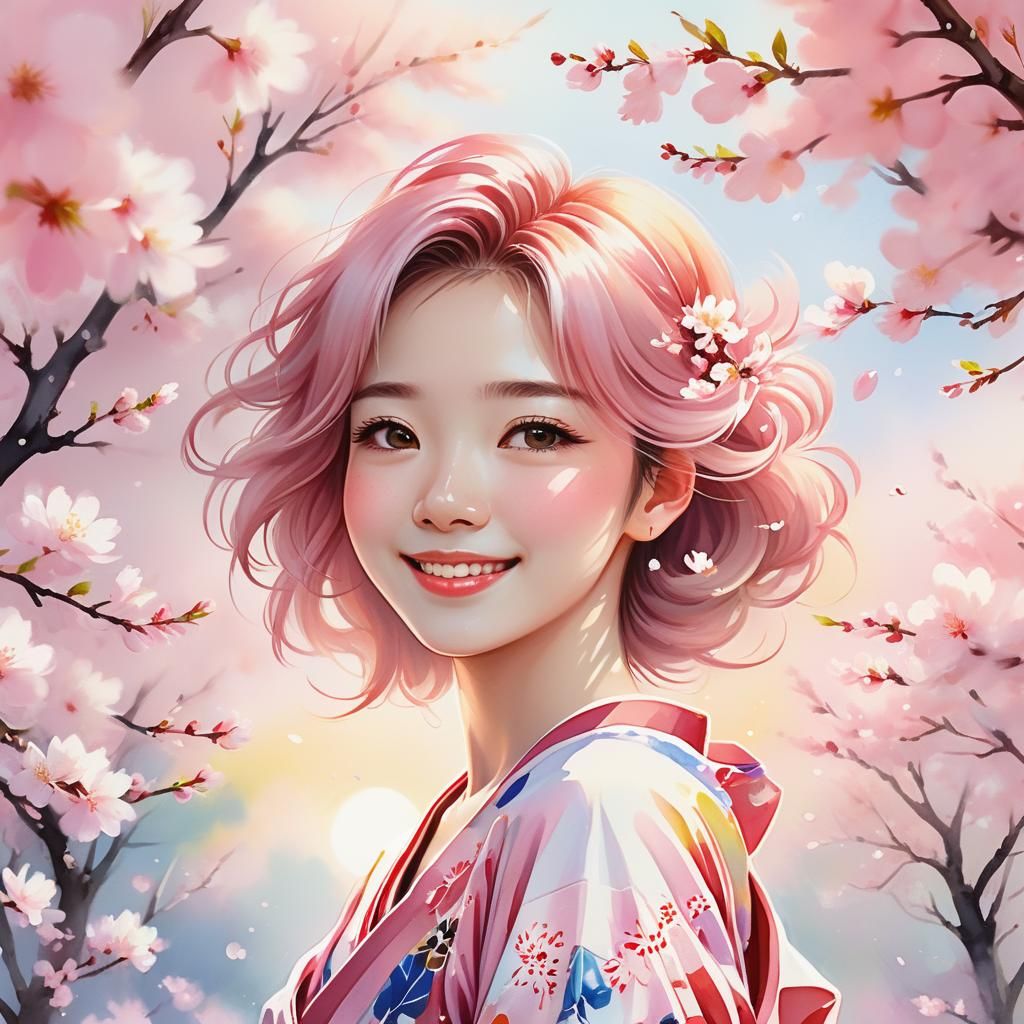 Radiant Lady Amongst Cherry Blossoms: Shoujo Manga Art