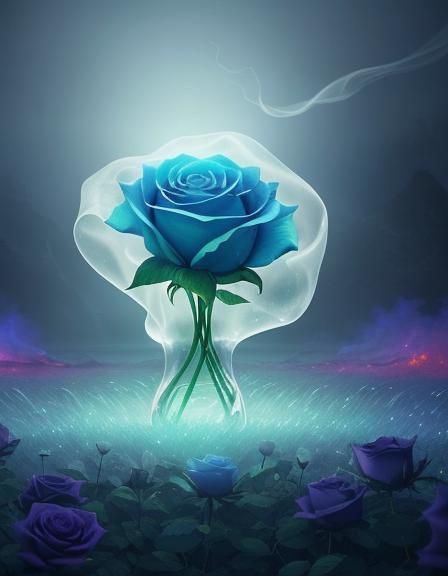 Luminescent Blue Rose