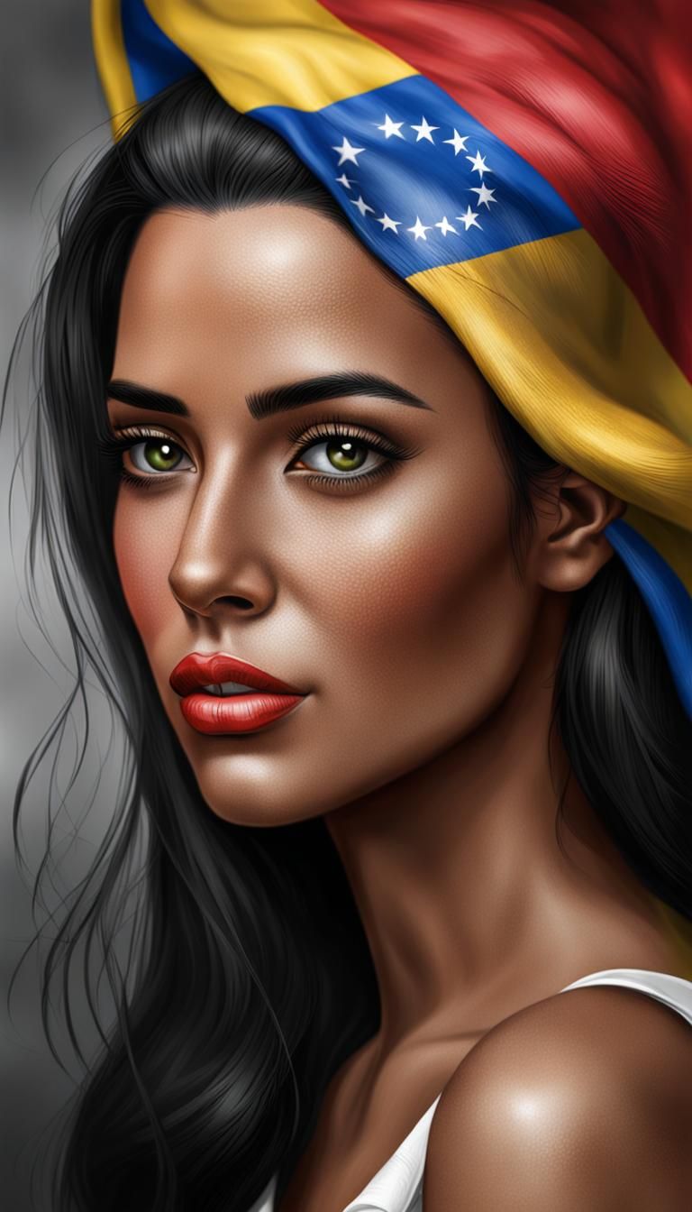 Realistic Portrait of a Young Venezuelan Woman