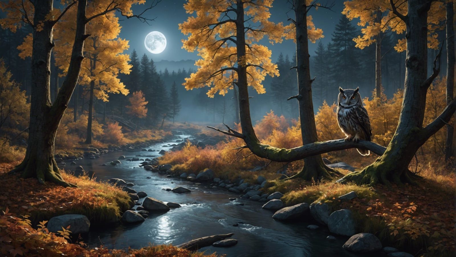 Enchanted Autumn Woods at Night: Wildlife Photography
