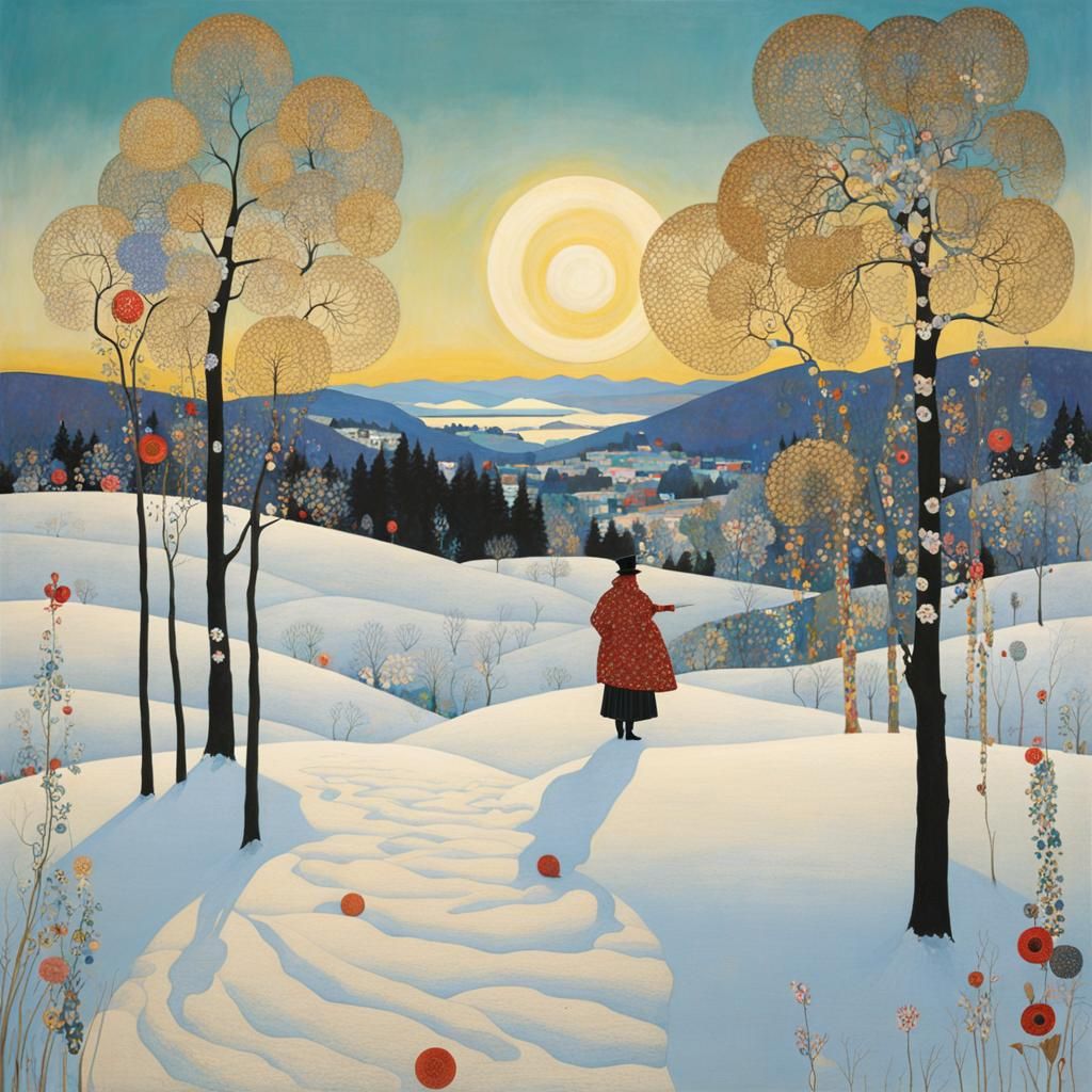 Figurative Portrait in Art Nouveau Style