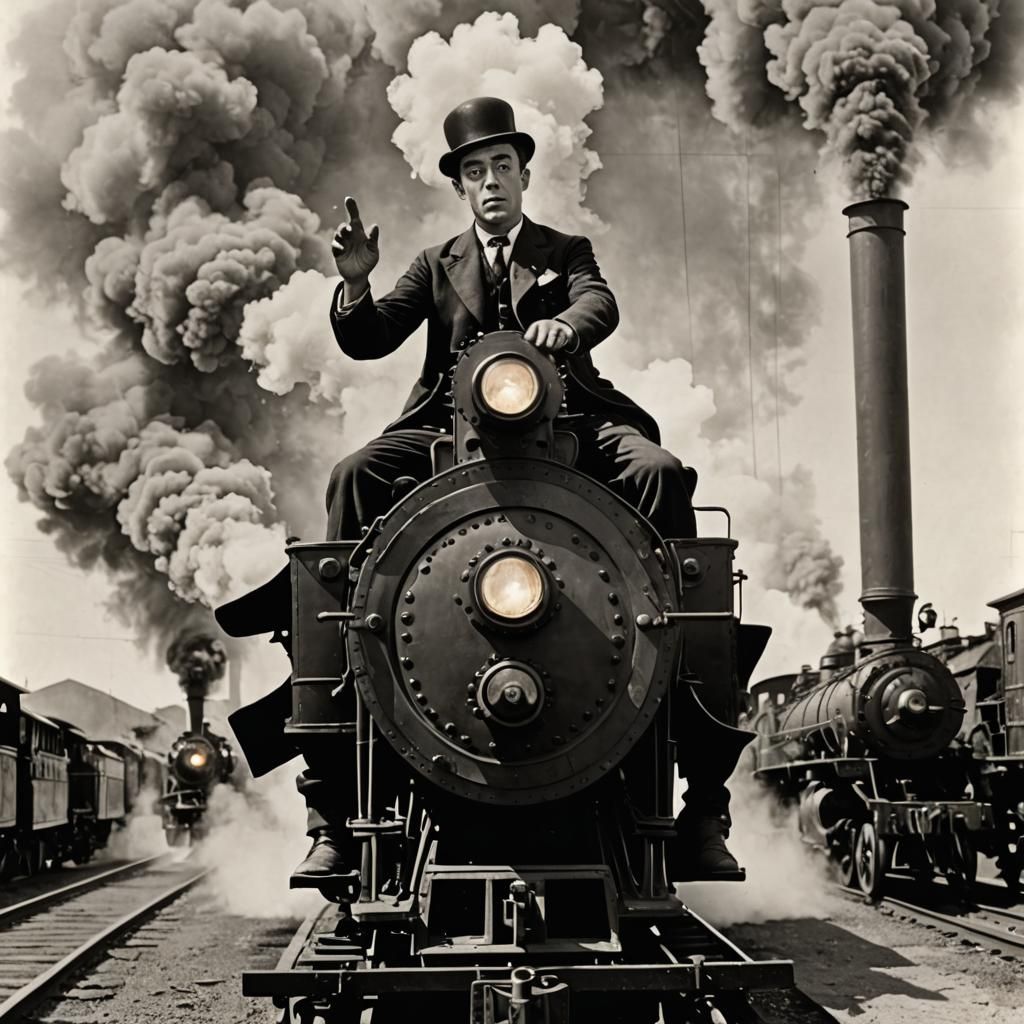 Buster Keaton's Whacky Steam Engine Ride