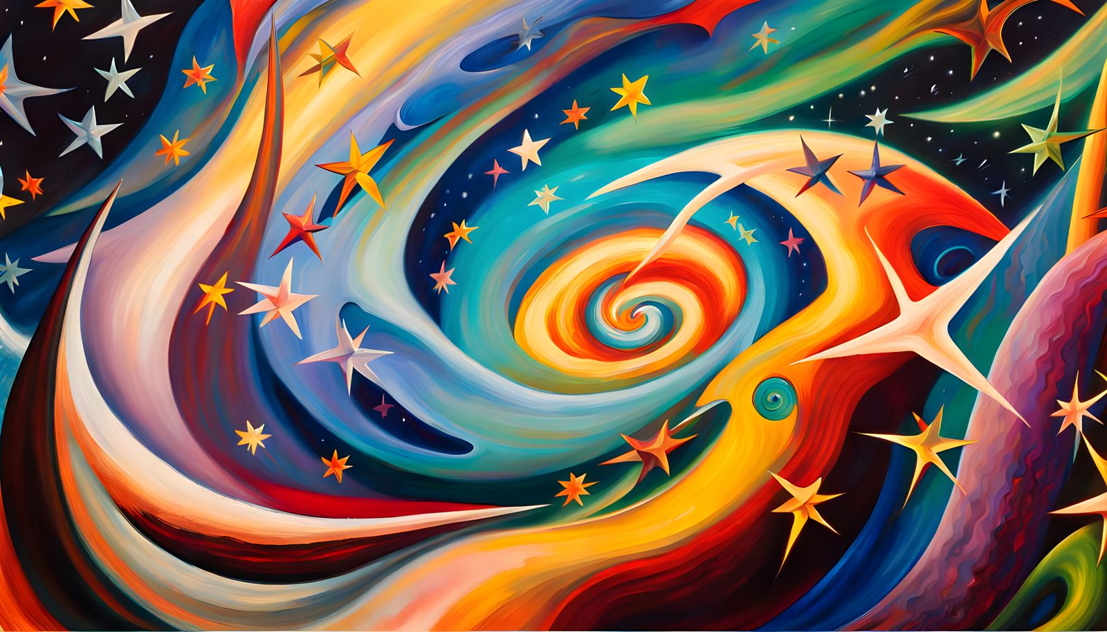 Iridescent Star Cluster Formation in Abstract Expressionism