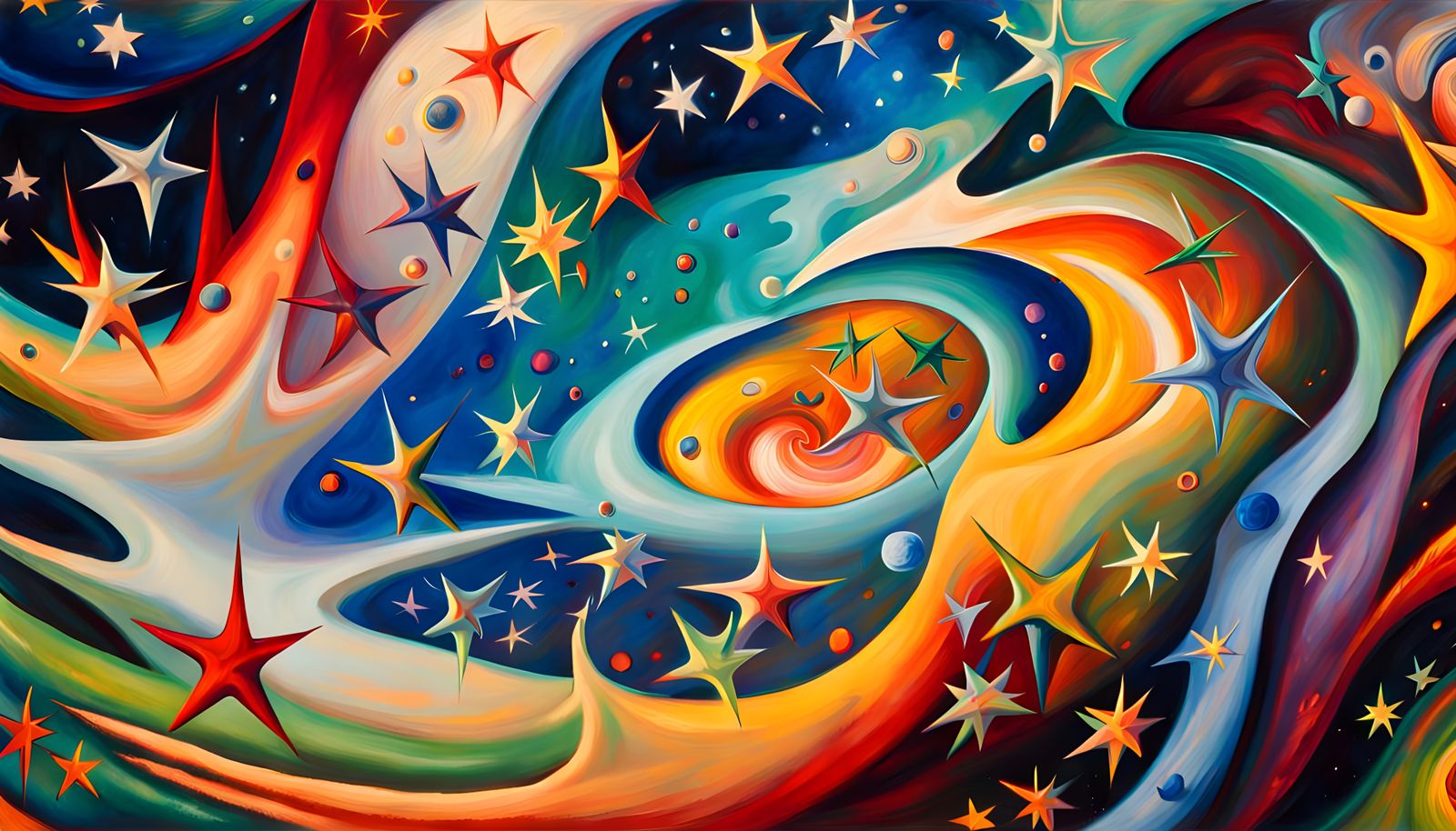 Iridescent Star Cluster Formation in Abstract Expressionism