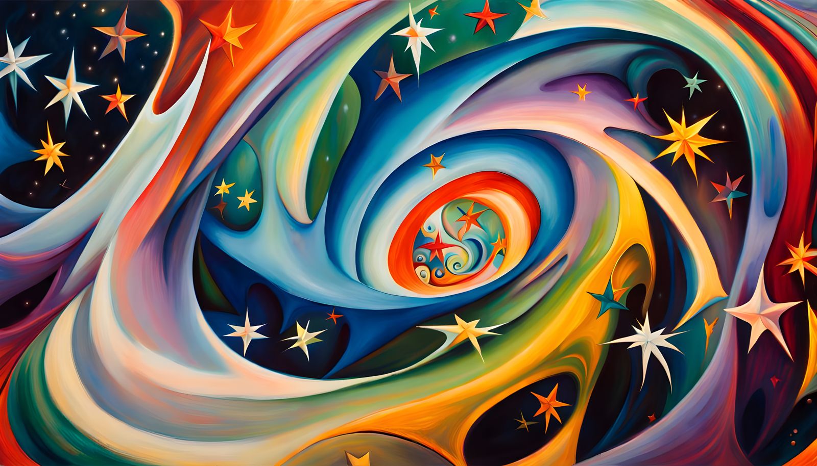 Iridescent Stars in Swirling Magnetic Wave Energy